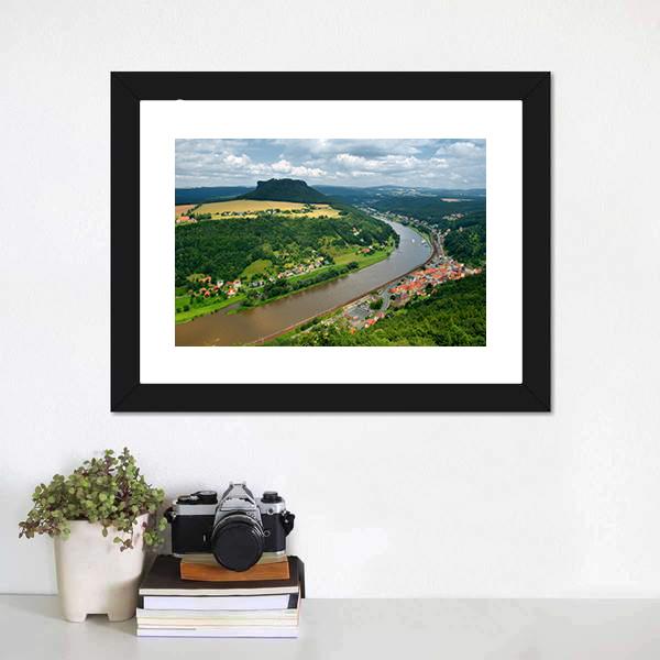 Elbe River In Germany Canvas Wall Art-5 Horizontal-Gallery Wrap-22" x 12"-Tiaracle