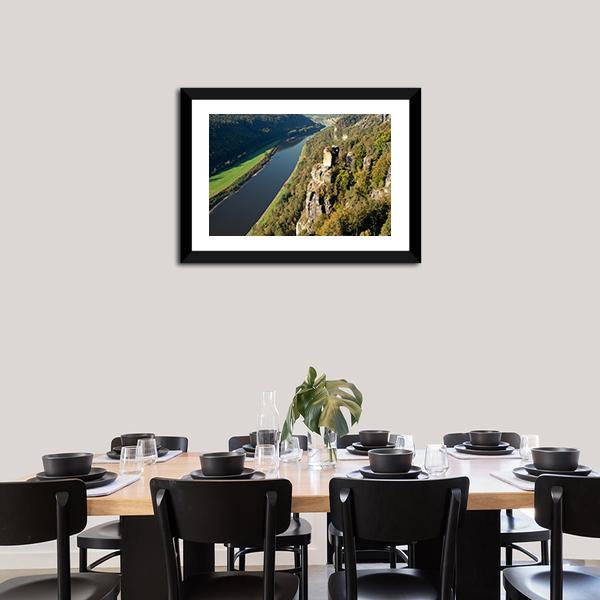 Elbe River In Saxony Canvas Wall Art-5 Horizontal-Gallery Wrap-22" x 12"-Tiaracle