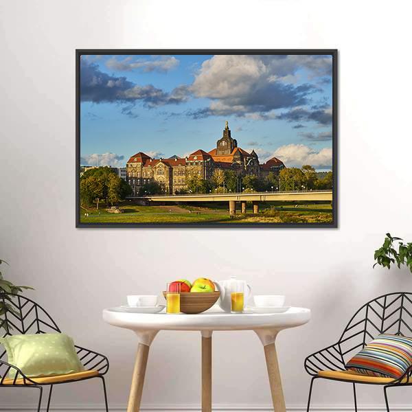Elegant Baroque City Dresden Canvas Wall Art-3 Horizontal-Gallery Wrap-25" x 16"-Tiaracle