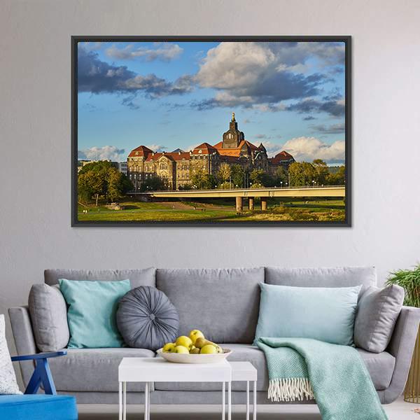 Elegant Baroque City Dresden Canvas Wall Art-3 Horizontal-Gallery Wrap-25" x 16"-Tiaracle