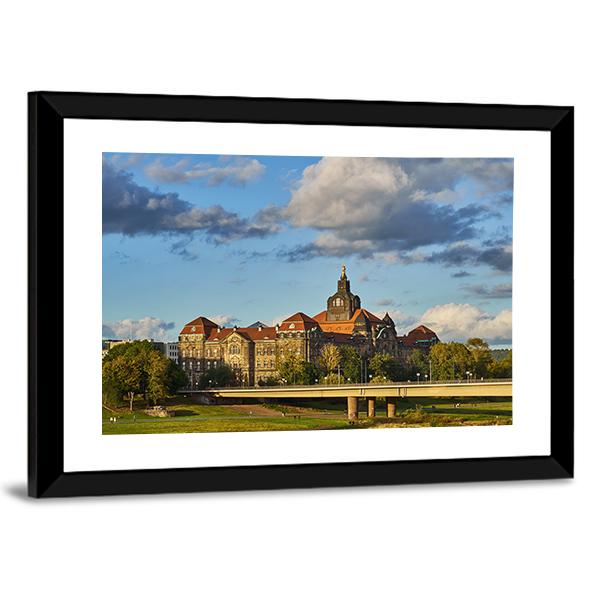 Elegant Baroque City Dresden Canvas Wall Art-3 Horizontal-Gallery Wrap-25" x 16"-Tiaracle