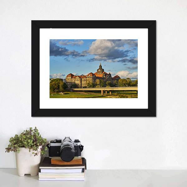 Elegant Baroque City Dresden Canvas Wall Art-1 Piece-Framed Print-20" x 16"-Tiaracle