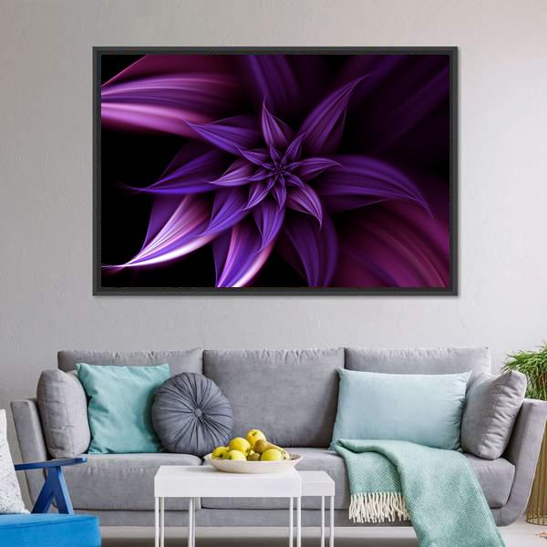 Elegant Fantasy Flower Canvas Wall Art-5 Horizontal-Gallery Wrap-22" x 12"-Tiaracle