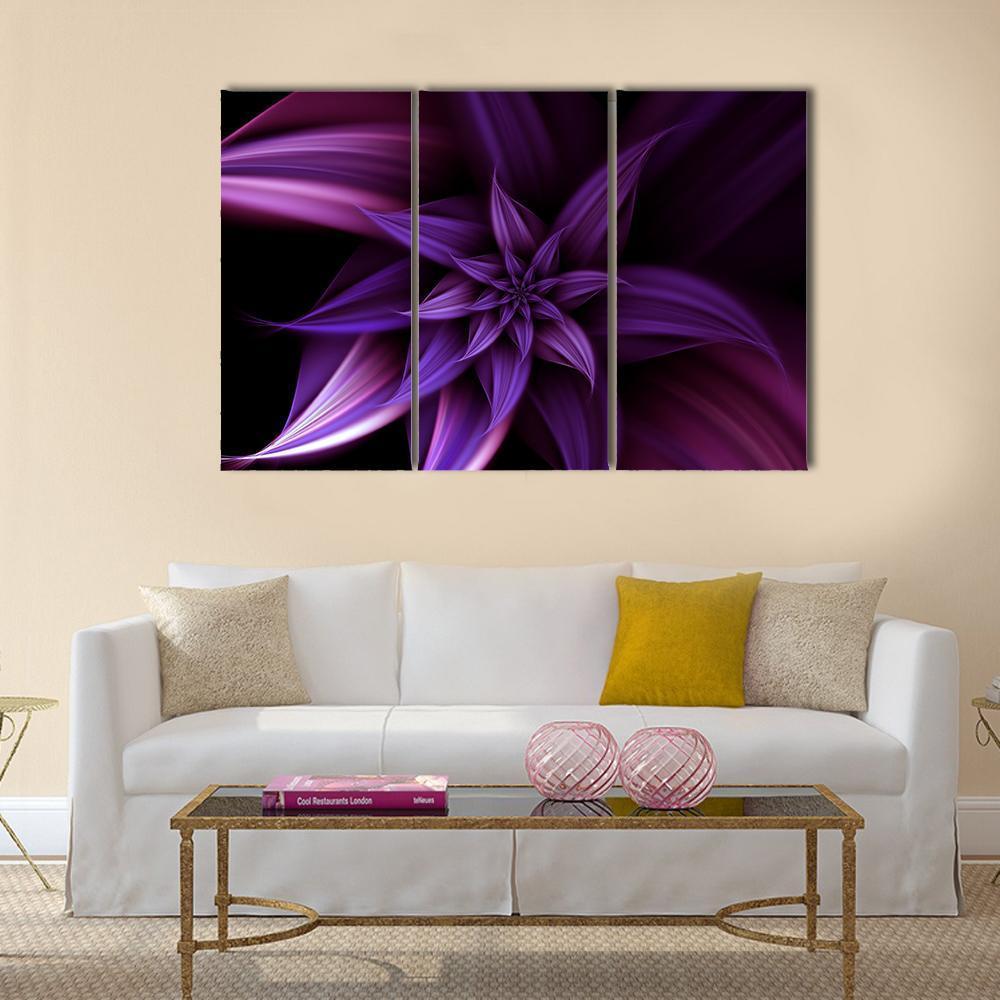 Elegant Fantasy Flower Canvas Wall Art-3 Horizontal-Gallery Wrap-37" x 24"-Tiaracle