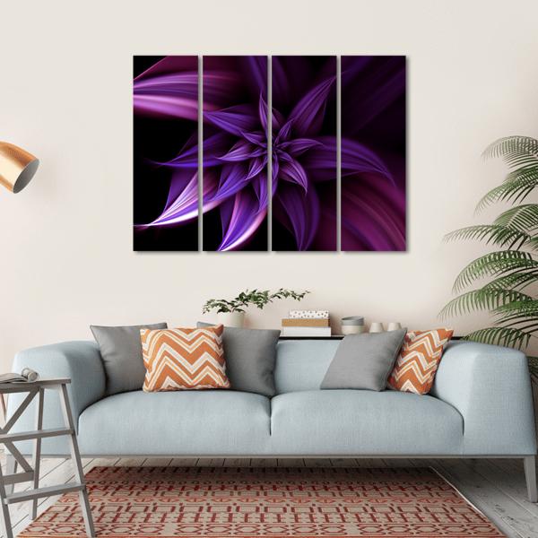 Elegant Fantasy Flower Canvas Wall Art-4 Horizontal-Gallery Wrap-34" x 24"-Tiaracle