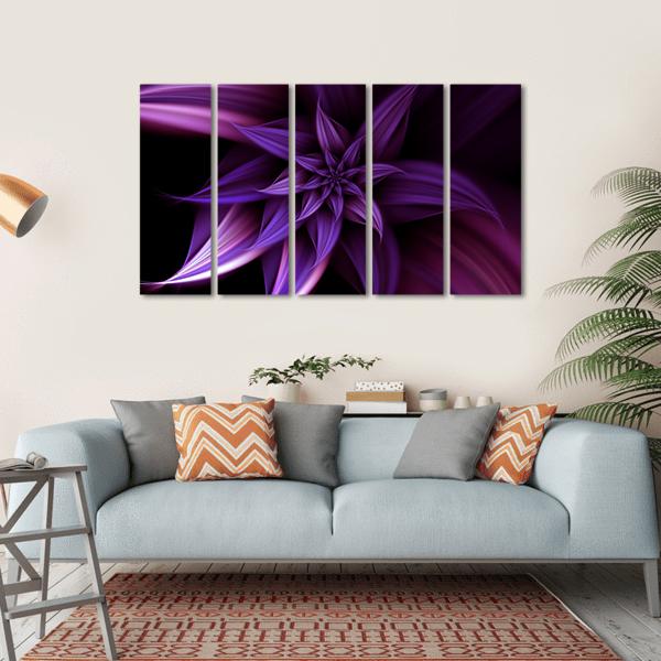Elegant Fantasy Flower Canvas Wall Art-5 Horizontal-Gallery Wrap-22" x 12"-Tiaracle