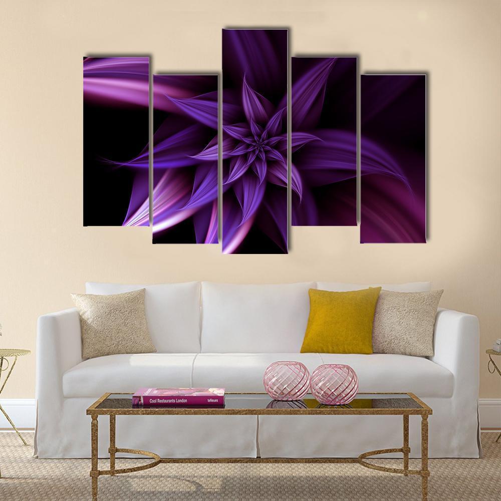 Elegant Fantasy Flower Canvas Wall Art-5 Pop-Gallery Wrap-47" x 32"-Tiaracle