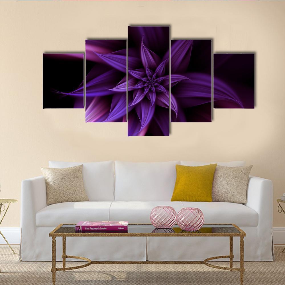 Elegant Fantasy Flower Canvas Wall Art-5 Star-Gallery Wrap-62" x 32"-Tiaracle