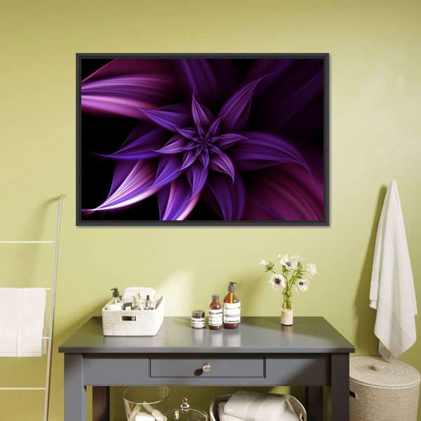 Elegant Fantasy Flower Canvas Wall Art-3 Horizontal-Gallery Wrap-25" x 16"-Tiaracle