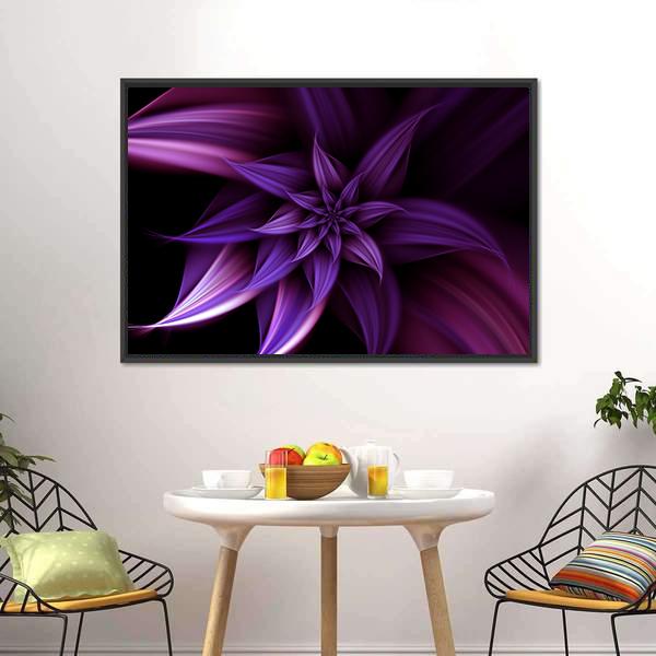 Elegant Fantasy Flower Canvas Wall Art-1 Piece-Floating Frame-24" x 16"-Tiaracle