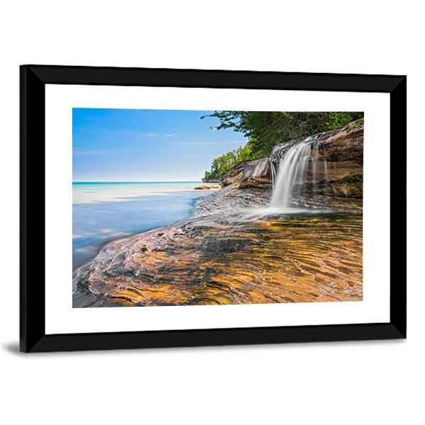 Elliot Waterfall Canvas Wall Art-3 Horizontal-Gallery Wrap-25" x 16"-Tiaracle