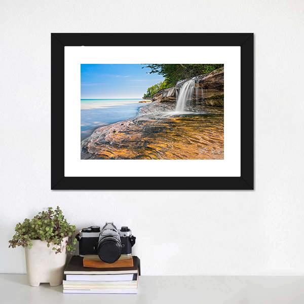 Elliot Waterfall Canvas Wall Art-3 Horizontal-Gallery Wrap-25" x 16"-Tiaracle