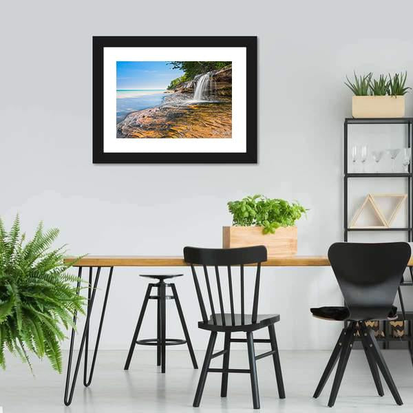 Elliot Waterfall Canvas Wall Art-3 Horizontal-Gallery Wrap-25" x 16"-Tiaracle