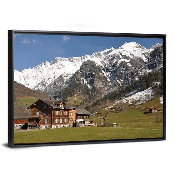 Elm Village Switzerland Canvas Wall Art-3 Horizontal-Gallery Wrap-25" x 16"-Tiaracle