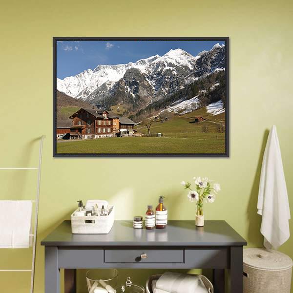 Elm Village Switzerland Canvas Wall Art-3 Horizontal-Gallery Wrap-25" x 16"-Tiaracle