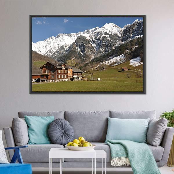Elm Village Switzerland Canvas Wall Art-3 Horizontal-Gallery Wrap-25" x 16"-Tiaracle