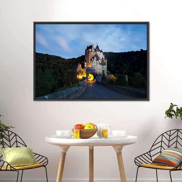 Eltz Castle Germany Canvas Wall Art-1 Piece-Floating Frame-24" x 16"-Tiaracle
