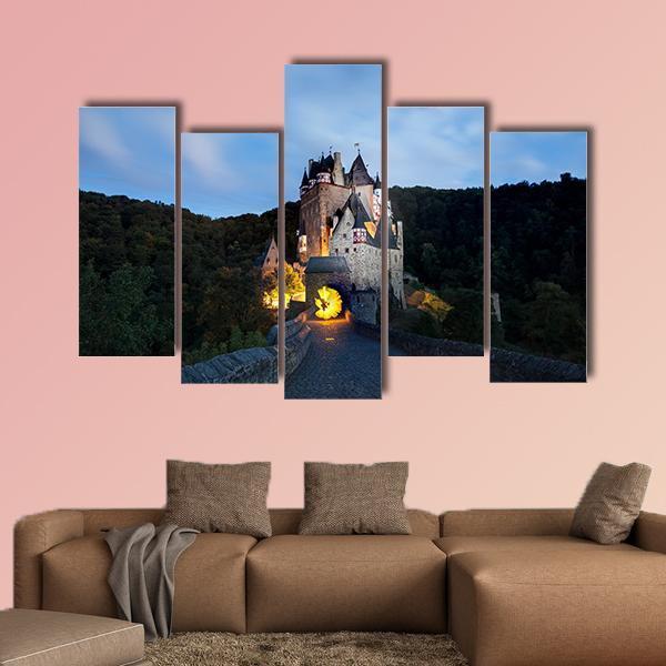 Eltz Castle Germany Canvas Wall Art-5 Pop-Gallery Wrap-47" x 32"-Tiaracle