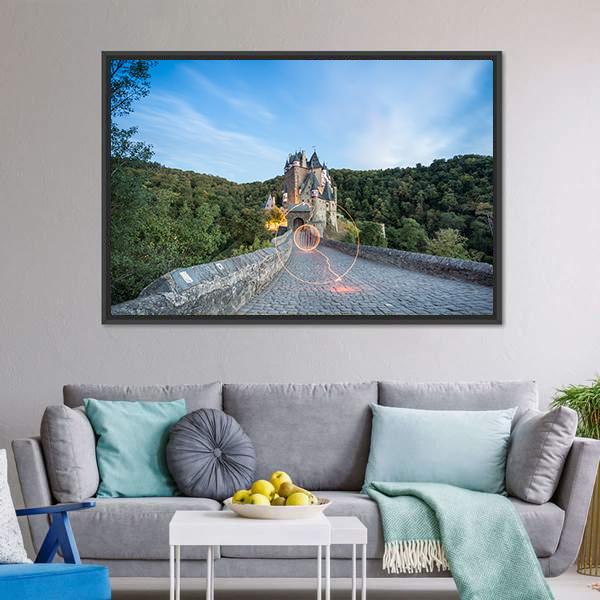 Eltz Castle In Germany Panoramic Canvas Wall Art-1 Piece-36" x 12"-Tiaracle