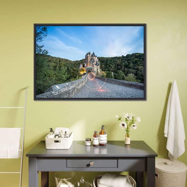 Eltz Castle In Germany Panoramic Canvas Wall Art-1 Piece-36" x 12"-Tiaracle