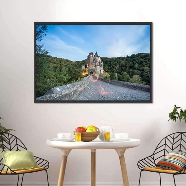 Eltz Castle In Germany Panoramic Canvas Wall Art-1 Piece-36" x 12"-Tiaracle