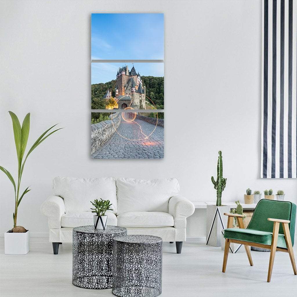 Eltz Castle In Germany Vertical Canvas Wall Art-3 Vertical-Gallery Wrap-12" x 25"-Tiaracle