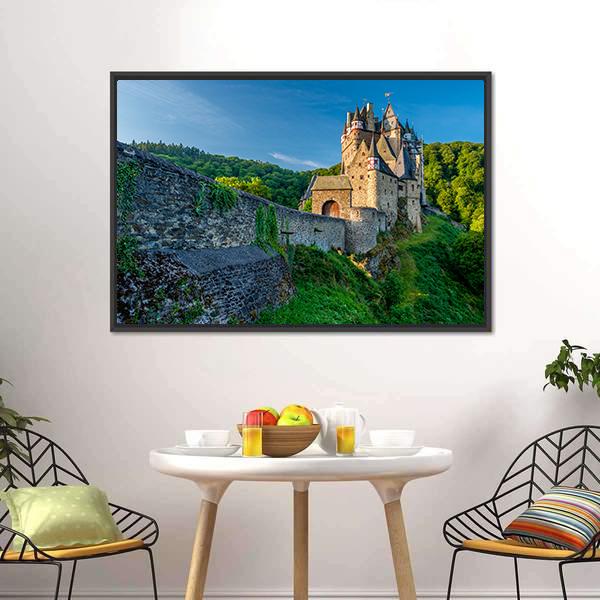 Eltz Castle In Rhineland Canvas Wall Art-1 Piece-Floating Frame-24" x 16"-Tiaracle