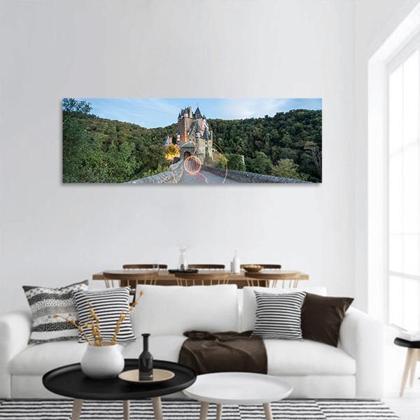 Eltz Castle In Germany Panoramic Canvas Wall Art-1 Piece-36" x 12"-Tiaracle