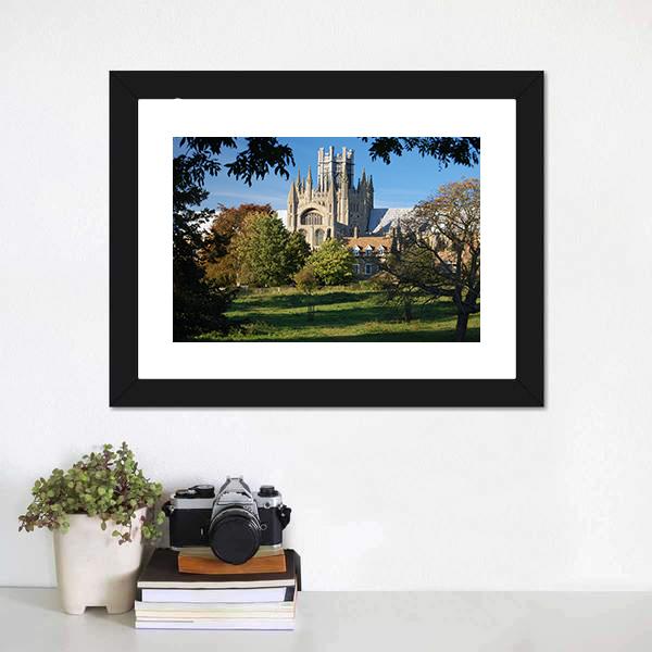 Ely Cathedral Cambridgeshire Canvas Wall Art-5 Horizontal-Gallery Wrap-22" x 12"-Tiaracle
