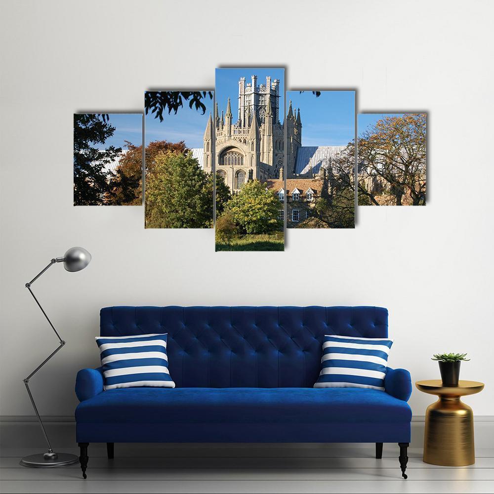Ely Cathedral Cambridgeshire Canvas Wall Art-5 Star-Gallery Wrap-62" x 32"-Tiaracle