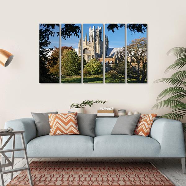 Ely Cathedral Cambridgeshire Canvas Wall Art-5 Horizontal-Gallery Wrap-22" x 12"-Tiaracle