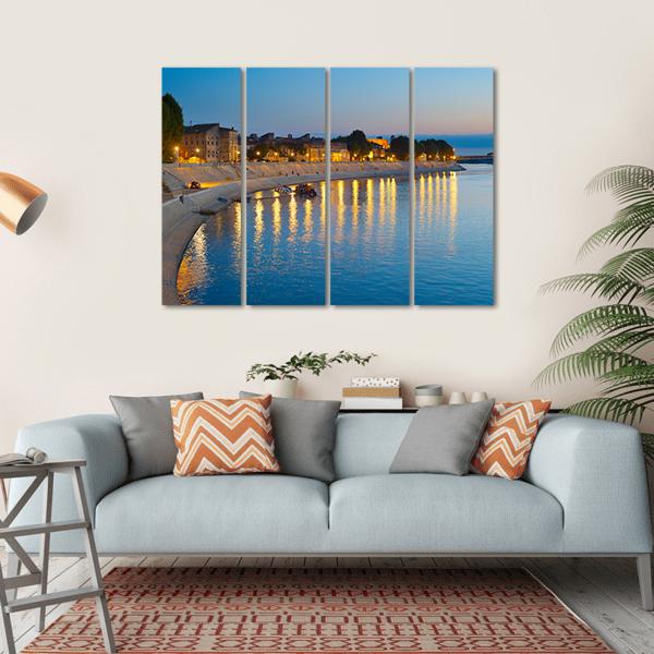 Embankment Of Arles Canvas Wall Art-4 Horizontal-Gallery Wrap-34" x 24"-Tiaracle