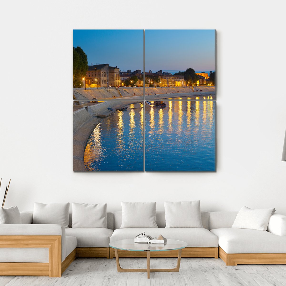 Embankment Of Arles Canvas Wall Art-4 Square-Gallery Wrap-17" x 17"-Tiaracle