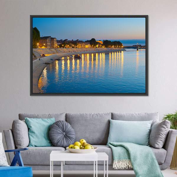 Embankment Of Arles Canvas Wall Art-5 Horizontal-Gallery Wrap-22" x 12"-Tiaracle