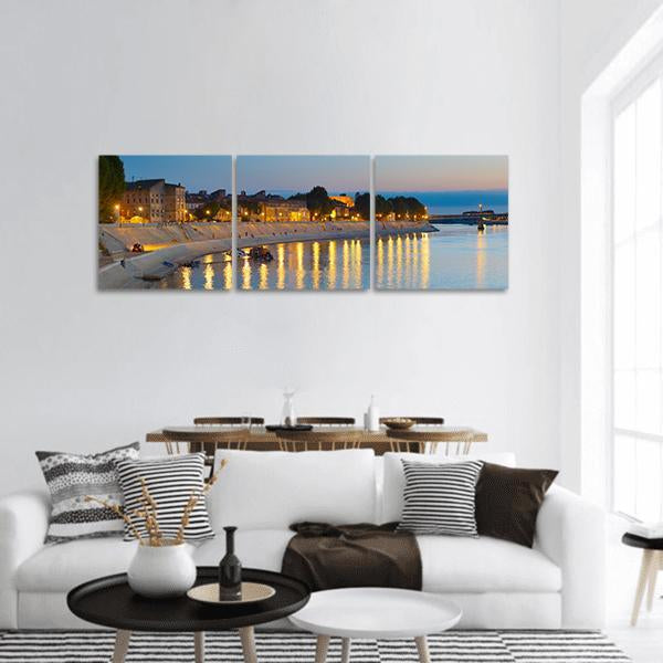 Embankment Of Arles Panoramic Canvas Wall Art-3 Piece-25" x 08"-Tiaracle