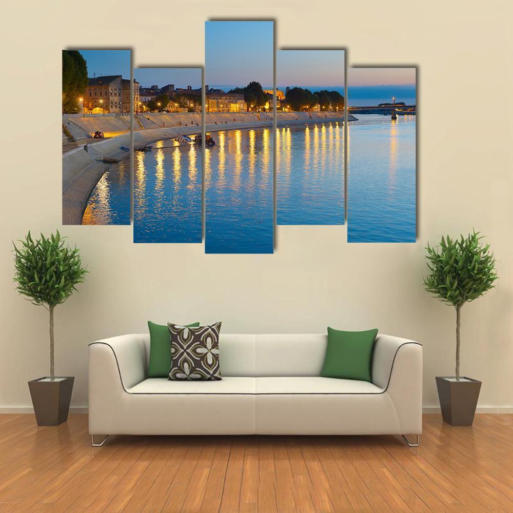 Embankment Of Arles Canvas Wall Art-5 Pop-Gallery Wrap-47" x 32"-Tiaracle