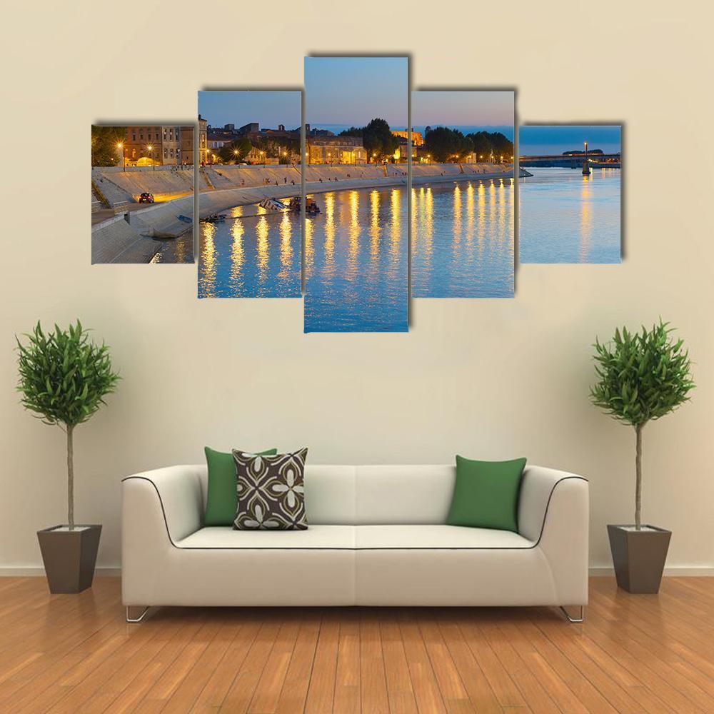 Embankment Of Arles Canvas Wall Art-5 Star-Gallery Wrap-62" x 32"-Tiaracle