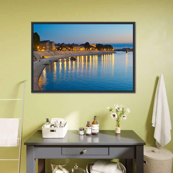 Embankment Of Arles Canvas Wall Art-3 Horizontal-Gallery Wrap-25" x 16"-Tiaracle