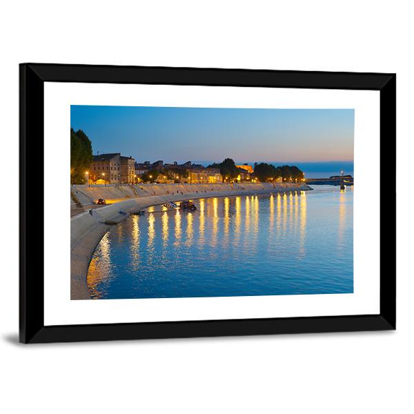 Embankment Of Arles Canvas Wall Art-3 Horizontal-Gallery Wrap-25" x 16"-Tiaracle