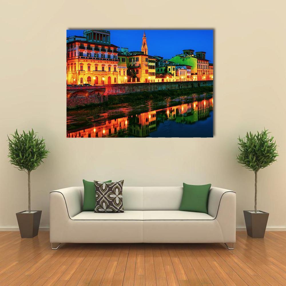 Embankment Of Arno Canvas Wall Art-1 Piece-Gallery Wrap-48" x 32"-Tiaracle