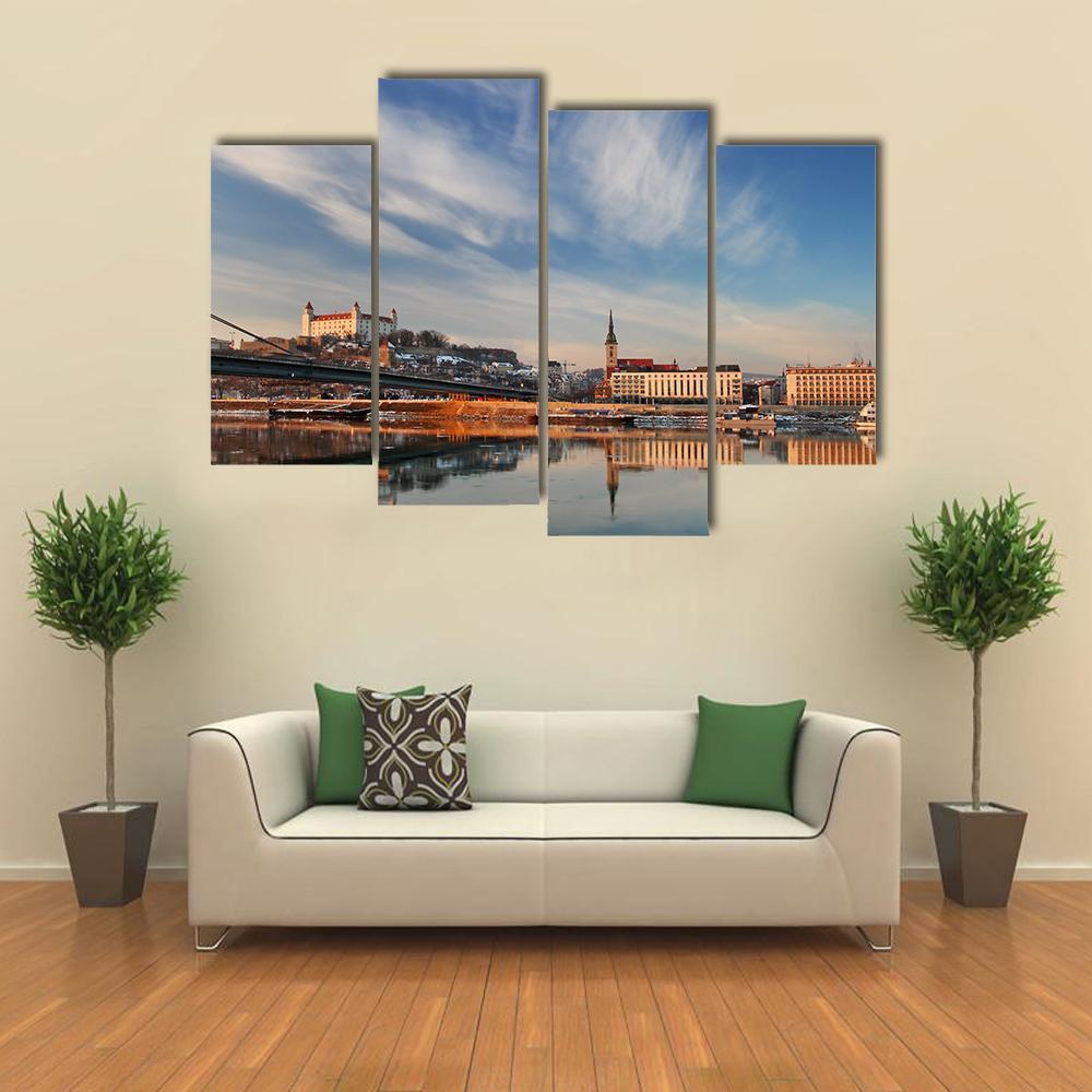 Embankment Of Danube Valley Canvas Wall Art-4 Pop-Gallery Wrap-50" x 32"-Tiaracle
