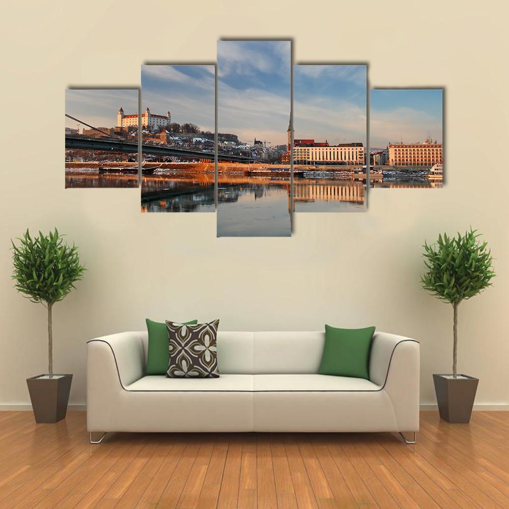 Embankment Of Danube Valley Canvas Wall Art-4 Pop-Gallery Wrap-50" x 32"-Tiaracle