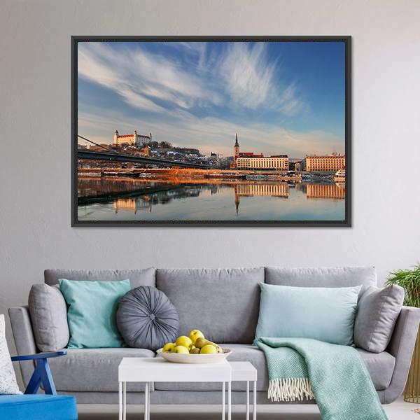 Embankment Of Danube Valley Canvas Wall Art-3 Horizontal-Gallery Wrap-25" x 16"-Tiaracle