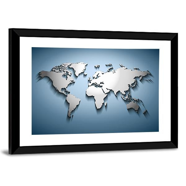Embossed World Map Canvas Wall Art-5 Horizontal-Gallery Wrap-22" x 12"-Tiaracle
