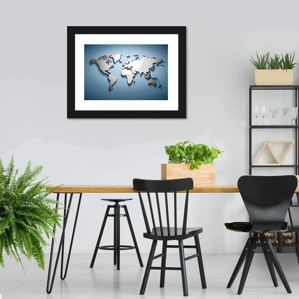 Embossed World Map Canvas Wall Art-3 Horizontal-Gallery Wrap-25" x 16"-Tiaracle