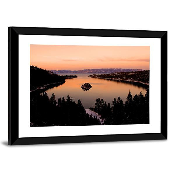 Emerald Bay After Sunset Canvas Wall Art-5 Horizontal-Gallery Wrap-22" x 12"-Tiaracle