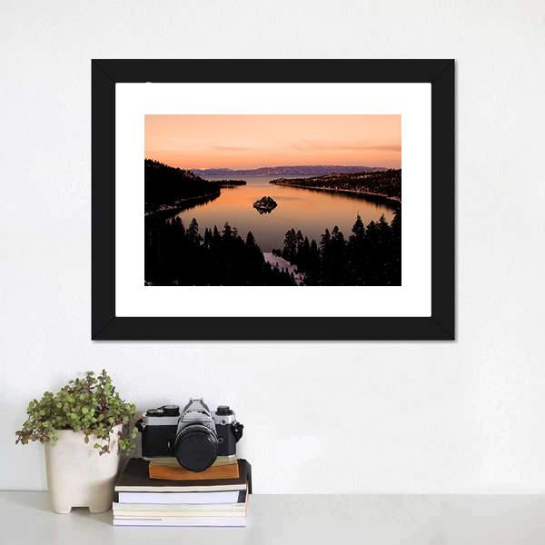 Emerald Bay After Sunset Canvas Wall Art-5 Horizontal-Gallery Wrap-22" x 12"-Tiaracle