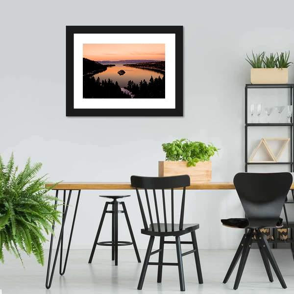 Emerald Bay After Sunset Canvas Wall Art-5 Horizontal-Gallery Wrap-22" x 12"-Tiaracle