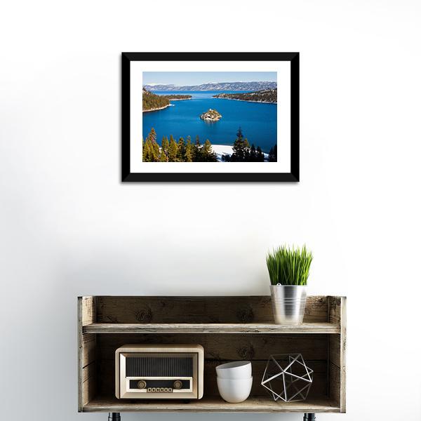 Emerald Bay In Winter Canvas Wall Art-3 Horizontal-Gallery Wrap-25" x 16"-Tiaracle
