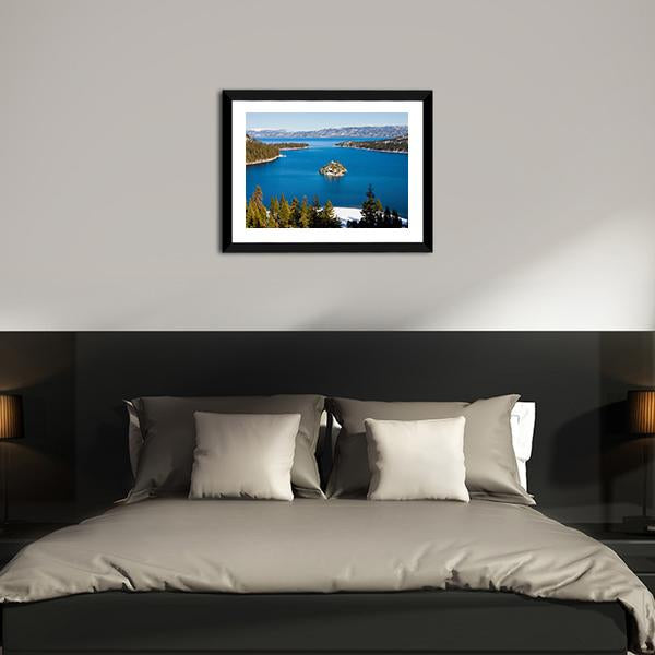 Emerald Bay In Winter Canvas Wall Art-3 Horizontal-Gallery Wrap-25" x 16"-Tiaracle